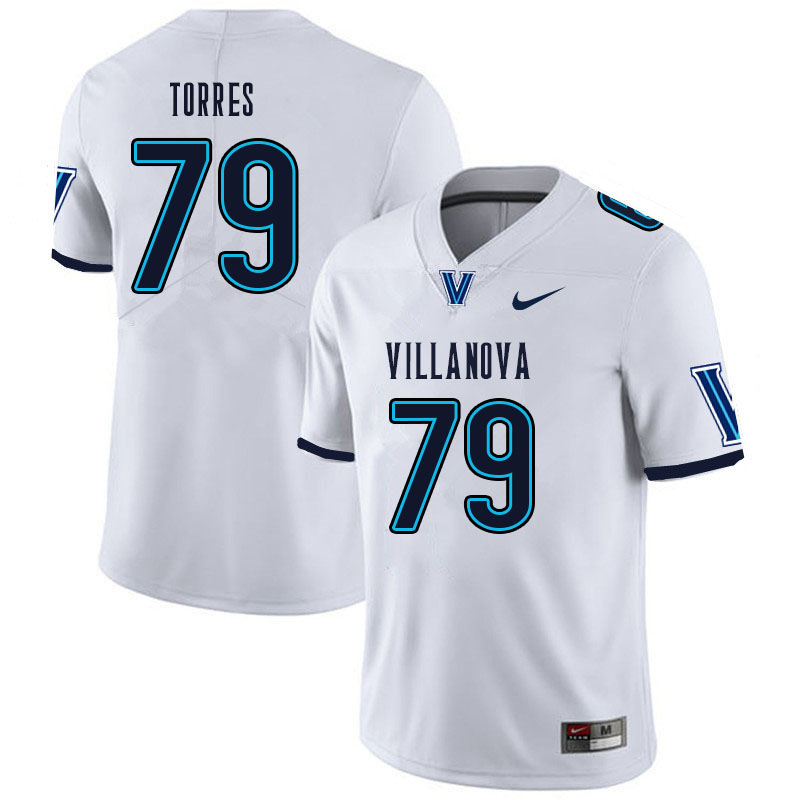 Men #79 Nick Torres Villanova Wildcats College Football Jerseys Sale-White - Click Image to Close